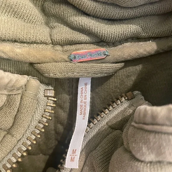 Free People Green Bomber Jacket with Diamond Quilting - Picture 3 of 5